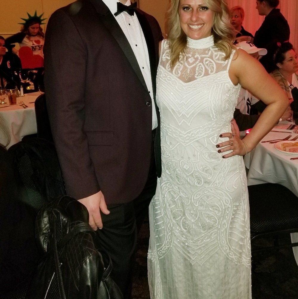 White beaded amelia rose dress/gown